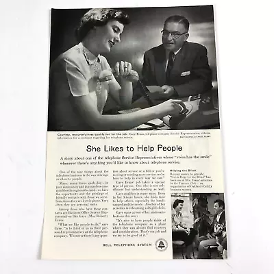 1955 Print Ad Bell Telephone System Gaye Evans Service Rep And The Venture Club • $8.10