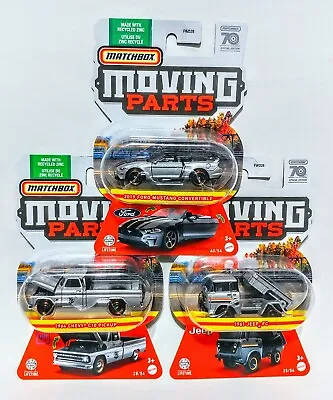 Matchbox 70 Years Special Edition Moving Parts 2023 Mustang Chevy C10 & Jeep FC • $29.99