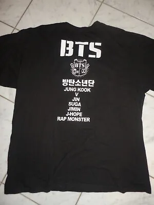 BTS BLACK JUNG KOOK V JIN SUGA JIMIN J-HOPE K-POP MONSTER Shirt Mens XL X-LARGE • $12.99