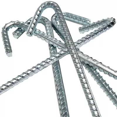 10/20x Galvanised Steel Tent Pegs Heavy Duty Rebar Ground Stakes Garden Anchors • £11.89