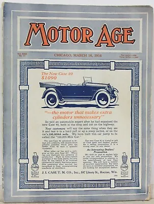 Complete Motor Age Magazine From March 16 1916 Automotive Articles & Ads • $25