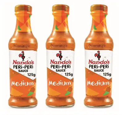 Nando's Nandos Medium Peri Peri Sauce Bottles 125g X 3 • £11.98