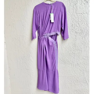 $1.950 NWT Stella Mccartney Magnolia Cutout Midi Dress Purple Women IT 42 / US 8 • £672.72