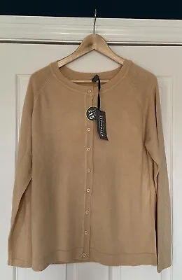 *ORIGINALS* Cardigan-Frayed Camel-Size 16-Unworn With Tags-Excellent Condition • £5.50