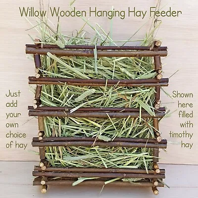 £1.75 • Buy Willow Wooden Hanging Natural Hay Feeder Rack For Rabbits Guinea Pigs Small Pets