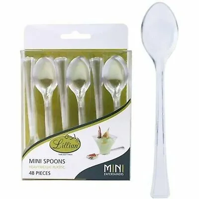 Mini Plastic Clear Spoons  For Dessert [BULK] • $8.98