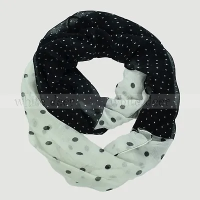 Polka Dot Print Cut Block Circle Loop Wrap Infinity Scarf Multi Color Soft • $6.99