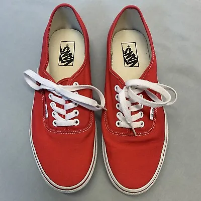 Vans Authentic Red White Skate Shoes Sneakers Low Top Men's Size 9.5 Womens 11 • $19.99