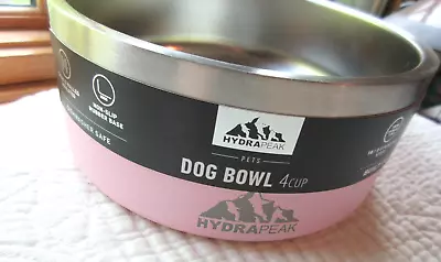 Hydrapeak Pink 100% Stainless Steel Dog Bowl 4 Cup Size Small Built To Last Nwob • $29.50