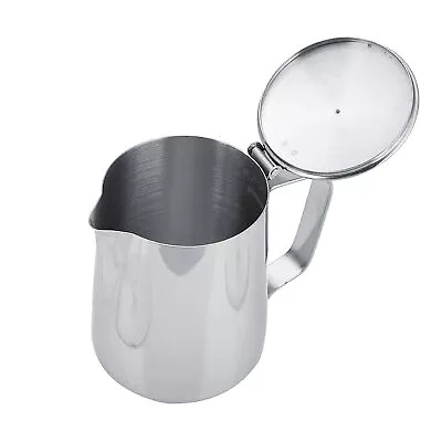 (Silver2) Stainless Steel Mug Coffee Mug Milk Jug With Lid For Latte Coffee • £12.02