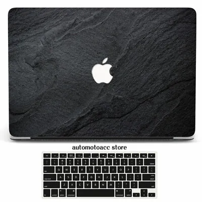 Carbon Black Rock Texture Case For Macbook M2 M3 Air 13 Pro 15 16 14 11 12 Inch • £28.74