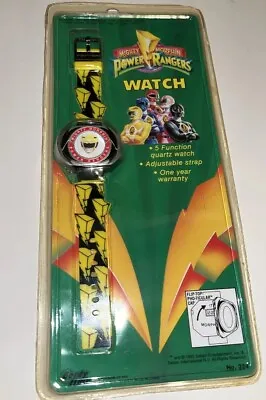 Vintage 1993 Mighty Morphin Yellow Power Rangers Hologram TRINI Watch Thuy Trang • $26