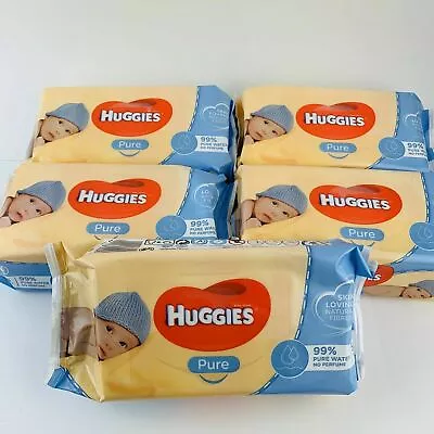 5 X Packs Of Huggies Pure Baby Wipes 56 Pack Made In Uk • $30.99