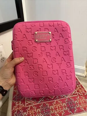 Marc Marc Jacobs Dreamy Pink Logo Neoprene Padded IPad Tablet Storage Case • $25