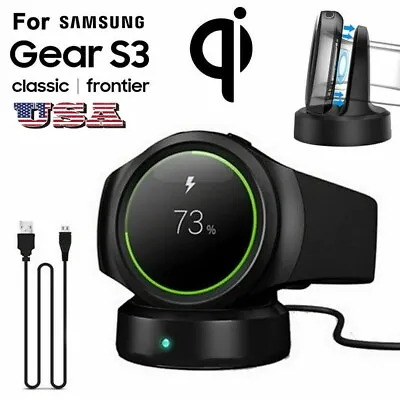 Wireless Charging Dock Charger For Samsung Galaxy Watch Gear S3 Frontier Classic • $6.99