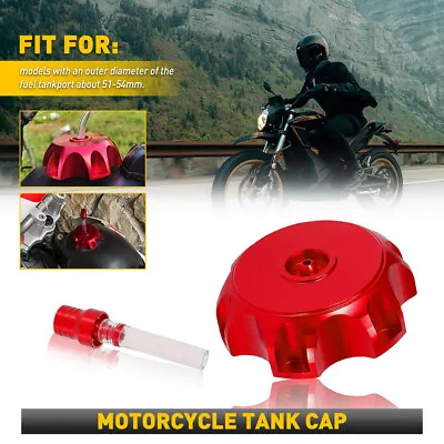 Motorcycle Gas Fuel Gas Cap Tank Gas Lid Cap Dirt Bike Red Aluminum Alloy AUXITO • $11.99