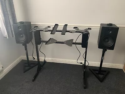 M Audio BX8 D2 (pair) Speakers With Stands & Turntable Deck • £200