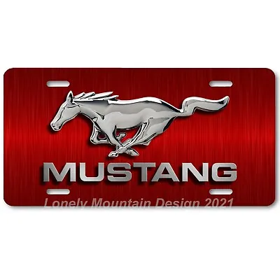 Ford Mustang Inspired Art On Red FLAT Aluminum Novelty Auto License Tag Plate • $19.99
