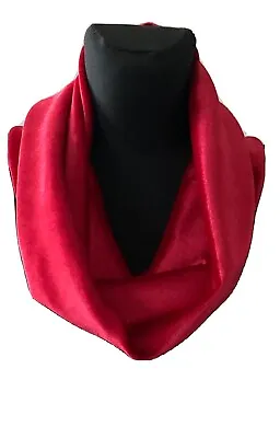 Handmade Cowl Snood Neck Warmer Scarf Velvet - Red • £8.49