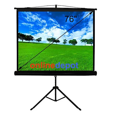 $219 • Buy 76  /1.93m TRIPOD COMPACT MOVIE TV PROJECTOR SCREEN 4:3