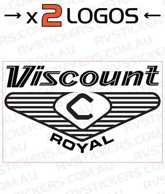 2x VISCOUNT 1970s ROYAL SQUARE LOGO BLACK Vintage Retro Caravan Decal • $65