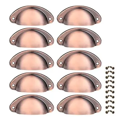 10 Pack Red Copper Cabinet Pulls Vintage Farmhouse Knobs For Dresser Cupboard • $14.25