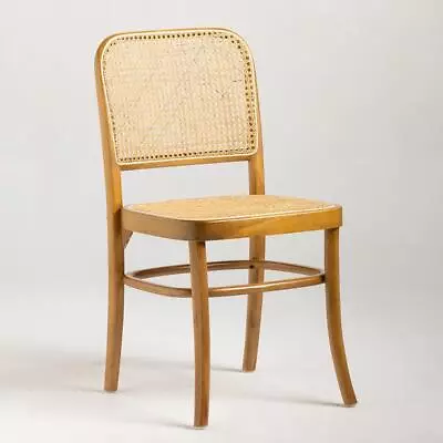 Hoffman Dining Chair Natural Rattan Cane Seat And Backrest Brown Wood Frame • £169