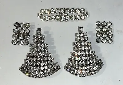 Rhinestone  Shoe Clip Jewelry Marked MUSI Vintage • $29