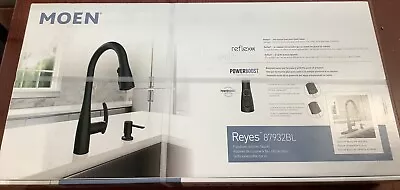 BRAND NEW Moen Reyes 87932BL 1-Handle Pulldown Kitchen Faucet Matte Black B169 • $98.99