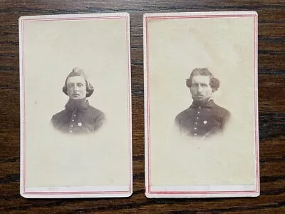 Pair CDVs Of Civil War Union Soldiers Norristown PA 9th Corps Badges • $155