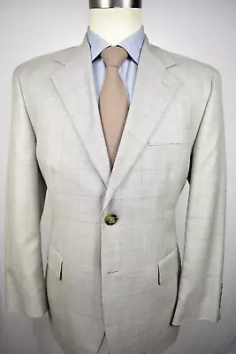 Roundtree & Yorke Light Gray/Off White Silk/Wool Blend Sport Coat Size: 38S • $89