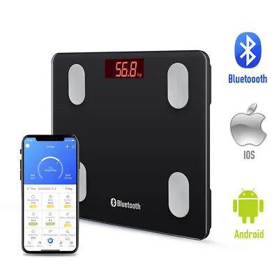 Wireless Digital Bathroom Body Fat Scale 180KG Bluetooth Scales Weight BMI Water • $26.98