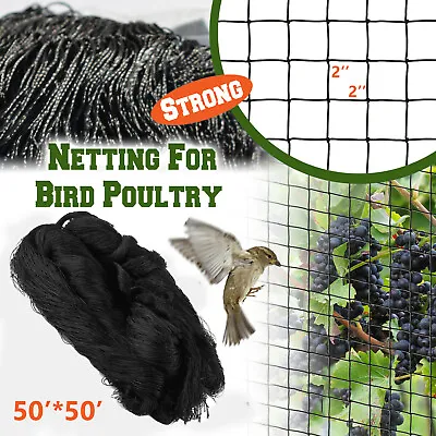 50' X 50'  Anti Bird Netting For Poultry Quail Nets Chicken Net Barrier Garden • $24.69