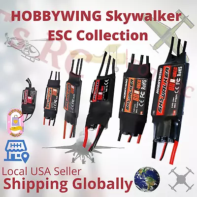 Hobbywing Skywalker 12A 20A 30A 40A 50A 60A 80A 100amp ESC 2-6s W/BEC • $39.99