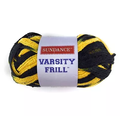 Sundance Varsity Frill Ruffle Mesh Black Yellow Yarn 3.5 OZ 28 Yards School • $6.99