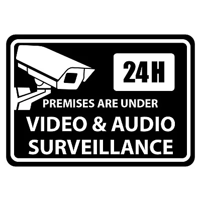 Premises Are Under Video And Audio Surveillance Sign Plaque CCTV Security Camera • $8.50