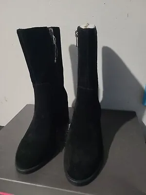 Vince Camuto Water-Repellent Mid-Shaft Suede Boots Zelcinna Black US 5 • $60