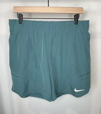 New S Nike Court Dri-FIT Advantage 7  Tennis Shorts Teal DR6545-379 Men Size L • $58