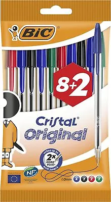BIC Cristal Original Ballpoint  Comfortable Biro Pens Medium Point (1.0mm) A • £5.14