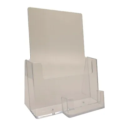 A5 Leaflet Holder Flyer Brochure Dispenser & Business Card Holder Display Stand • £9.73