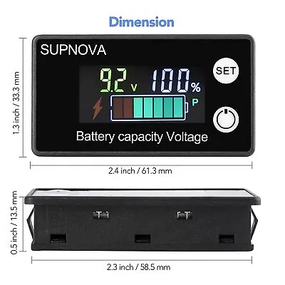 Battery Capacity Indicator Voltmeter Lithium Voltage Meter Tester Monitor Gauge  • $13.29