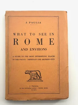 What To See In Rome Vintage Travel Book Paglia Illustrated Fold Out Map • $19.99