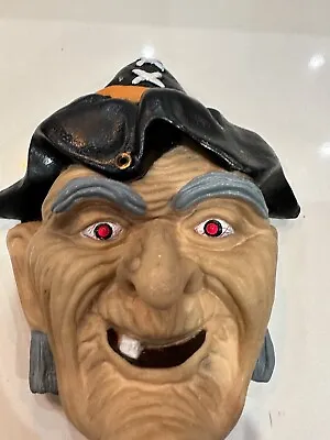 Vintage Halloween Plastic Blow Mold Hanging Witch Head Laughing - Motion Sensor • $20.99