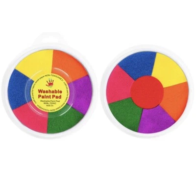 £4.90 • Buy Large Rainbow Ink Pad  - 7 Multi Colour Giant 15cm For Stamps Craft Kids Cards