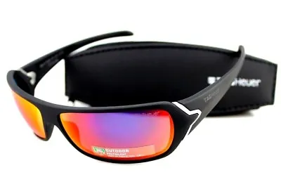 RARE New TAG Heuer RACER Matt Black Red Mirror Polyvalent Wrap Sunglasses TH9202 • £361.49