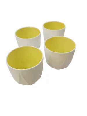 $218.50 • Buy ZAHA HADID DESIGN Teacup Modern Solid White Yellow Height 3  Diameter 3 