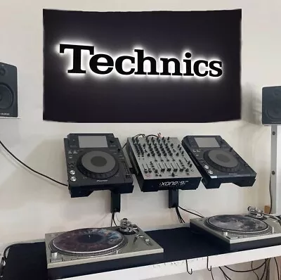 Wall Printed Fabric Technics Logo DJ Cabin Techno House Club Decoration Print • $38