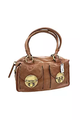 Mimco Brown Leather Turn Lock Zip Tote Size M • $182.67