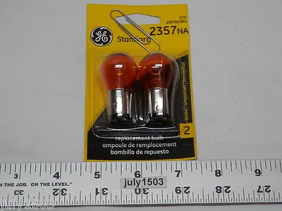 $11.90 • Buy (2) New GE 2357NA Miniature Lamp Bulb 28w 8w Dual Contact 12 Volt S8 12v