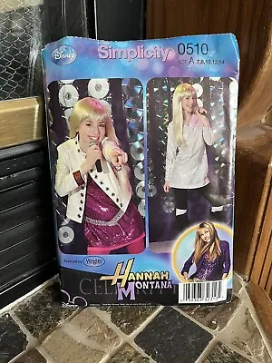 Simplicity 0510 Pattern Disney Hannah Montana Costume Girls Sz 7 - 14 UNCUT • $8